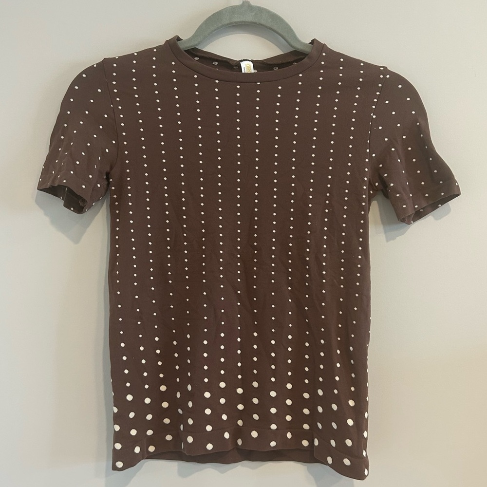 Women’s Brown Oroblu Tshirt Polka Dot